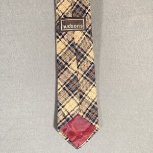 Vintage‎ Hudsons Wool Plaid Flannel Neck Tie 3"